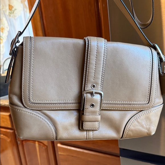 Coach Handbags - Coach Tan Leather Crossbody Bag
